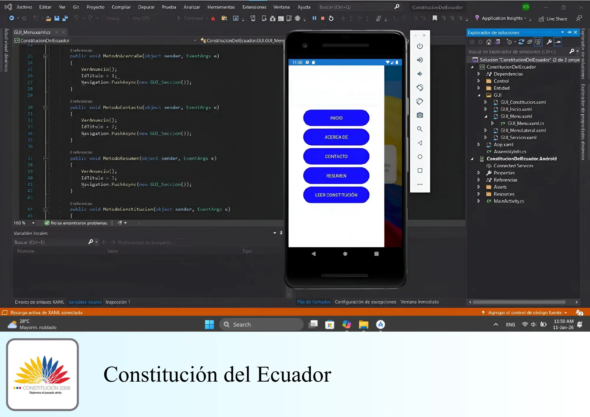 Lector de la Constitución del Ecuador