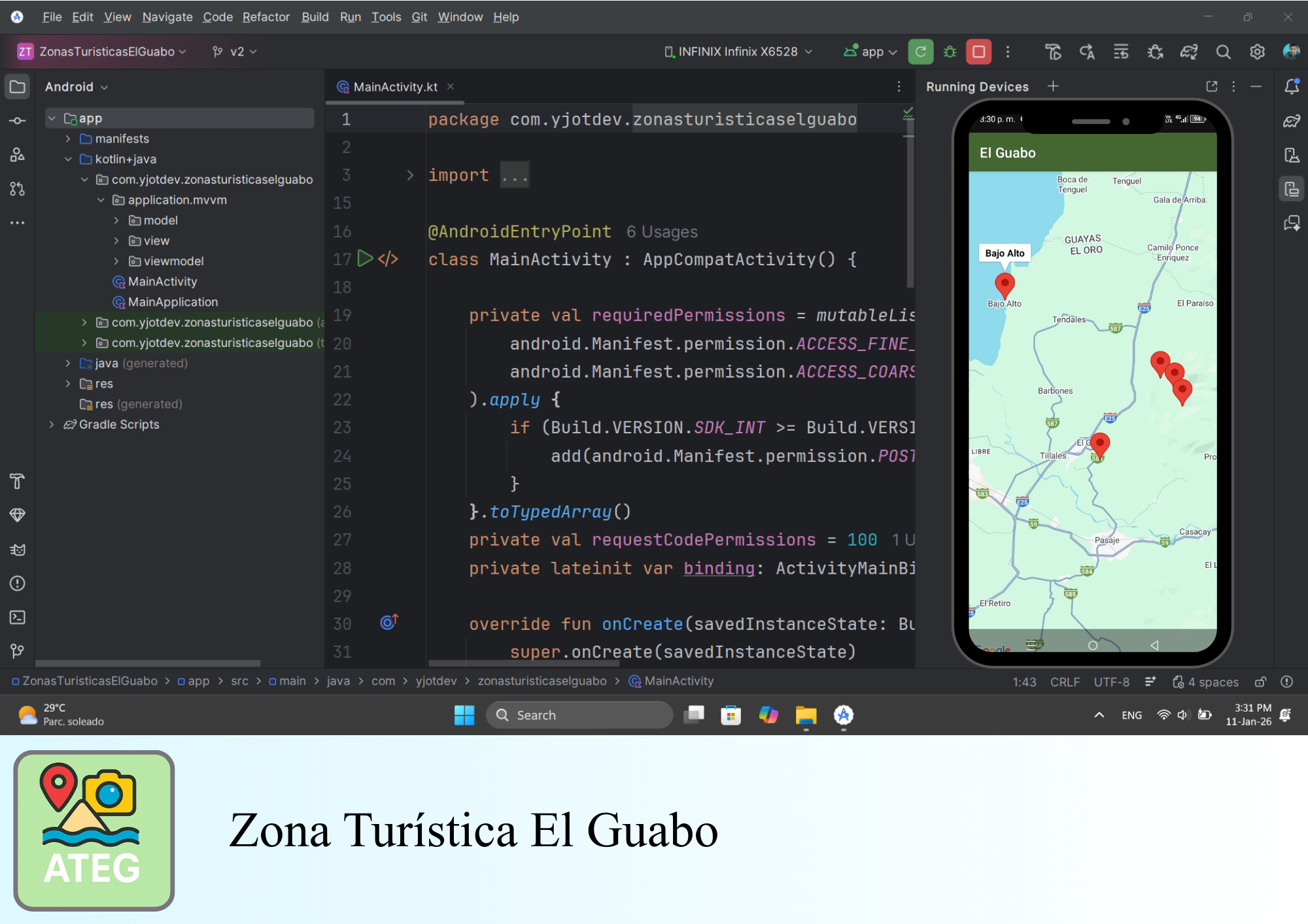 Mapa turístico de El Guabo