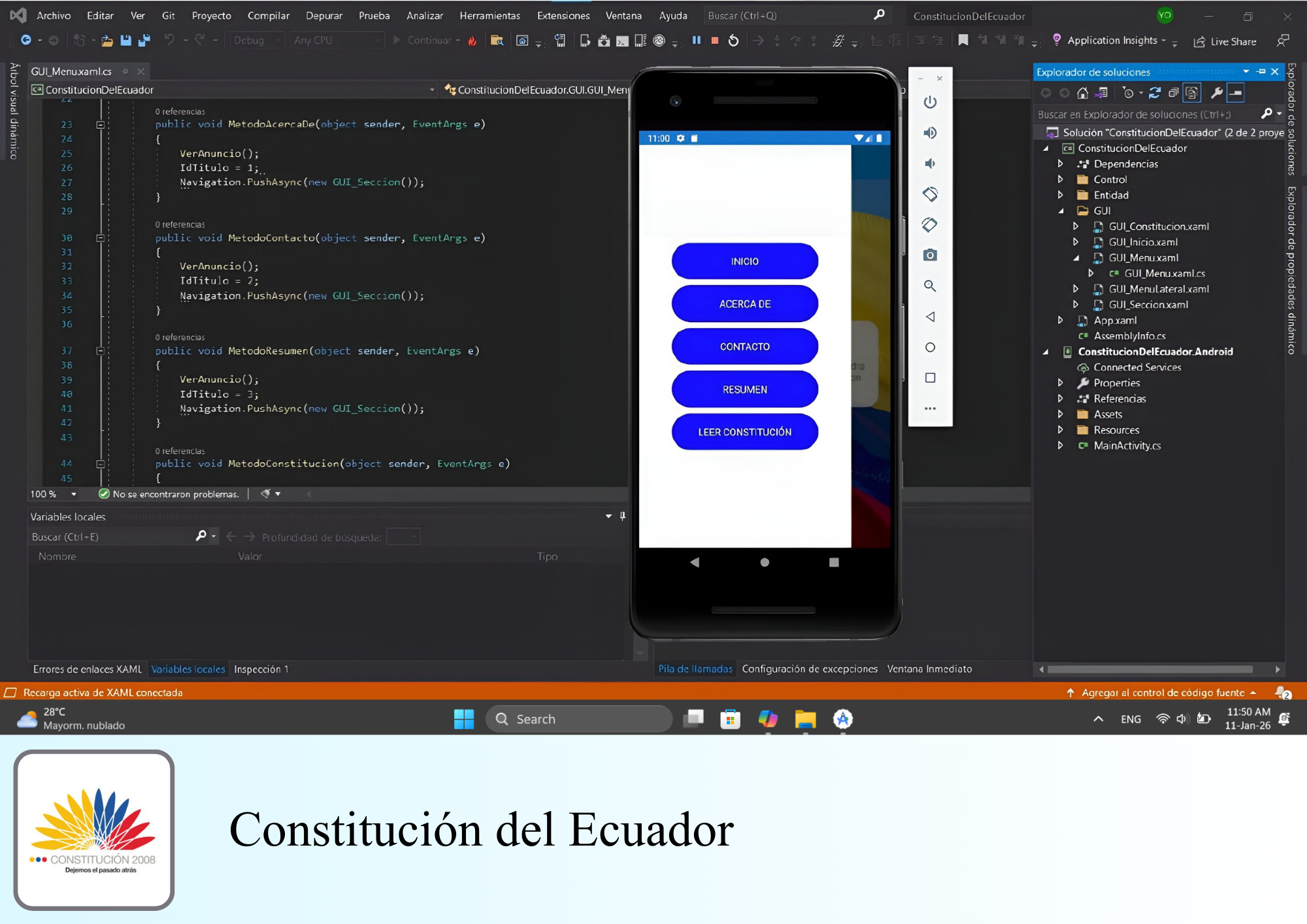 Lector de la Constitución del Ecuador